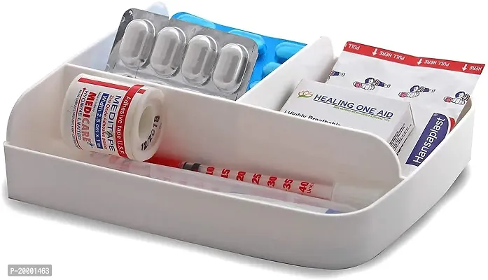 Farmer Portable Double Layers Medicine Cabinet First Aid Kit Medical Box Household Plastic Storage Box for Home Office Camping Travel etc- White/Red,-thumb5