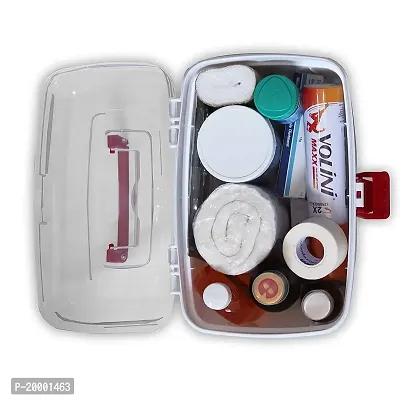 Farmer Portable Double Layers Medicine Cabinet First Aid Kit Medical Box Household Plastic Storage Box for Home Office Camping Travel etc- White/Red,-thumb4