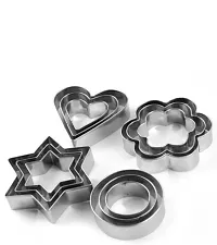 Cookie Cutter Stainless Steel Cookie Cutter with 4 Shape 1 Sizes Heart Round Star and Flower-thumb3