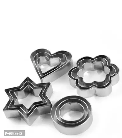 Cookie Cutter Stainless Steel Cookie Cutter with 4 Shape 1 Sizes Heart Round Star and Flower-thumb4