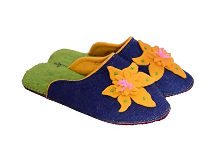 Comfortable Wool Self Design Slip ons For Girls