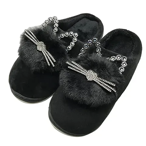 Comfortable Wool Self Design Slip ons For Girls