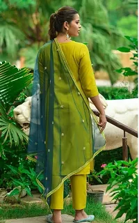 Stylish Art Silk Straight Kurta Bottom And Dupatta Set For Women-thumb1