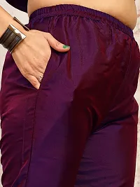 Stylish Purple Solid Art Silk Kurta Pant With Dupatta For Women-thumb3