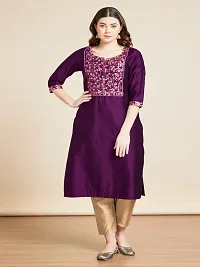 Stylish Purple Art Silk Kurta With Bottom Wear Set For Women-thumb3