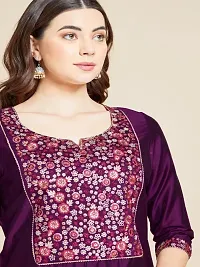 Stylish Purple Art Silk Kurta With Bottom Wear Set For Women-thumb4