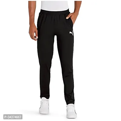 Stylish Black Nylon Regular Track Pants For Men-thumb0