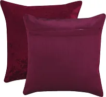 Stylish Fancy Silk Plain Cushions Cover Pack Of 5-thumb1