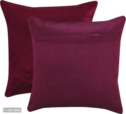 Stylish Fancy Silk Plain Cushions Cover Pack Of 5-thumb2