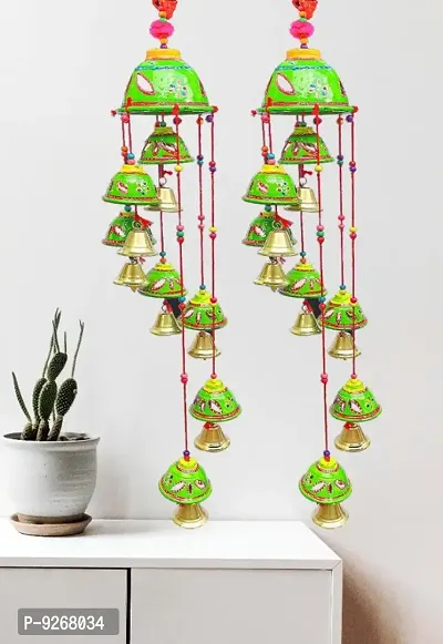 Home Decor wind Chimes Door Hanging Wall Hangings Set of 2(green)