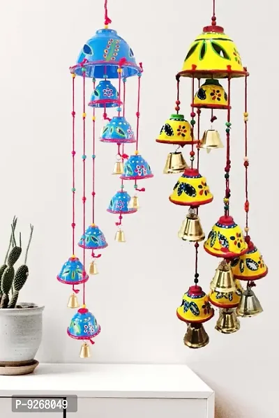 Home Decor wind Chimes Door Hanging Wall Hangings Set of 2(blue-yellow)