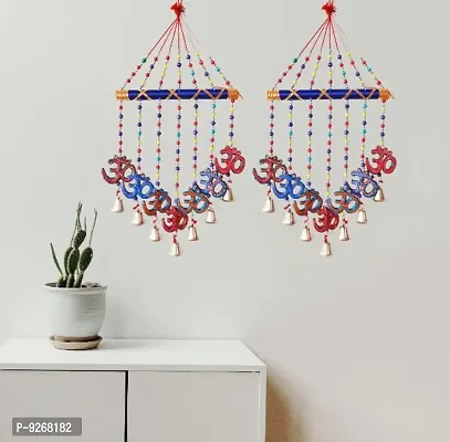 God Om With Bides wind chimes with sound for balcony OM door hangings decoration wind chimes gift toran doorhangings dreem catcher living room hall main dor home decore showpieceset of 2