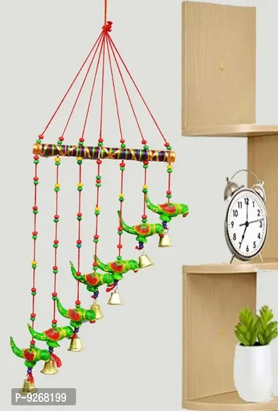 Parrot wind chimes with sound for balcony door hangings windchimes gift torn living  home decor showpiece set of 1-thumb0