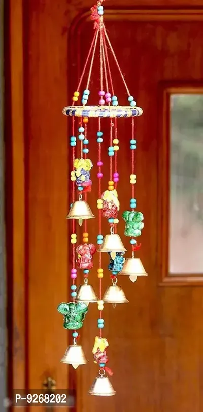 Home Decoration Ganesh round wind chimes with sound for balcony door hangings windchimes gift torn doorhanging  living room main dor home decor showpiece set of 1-thumb0