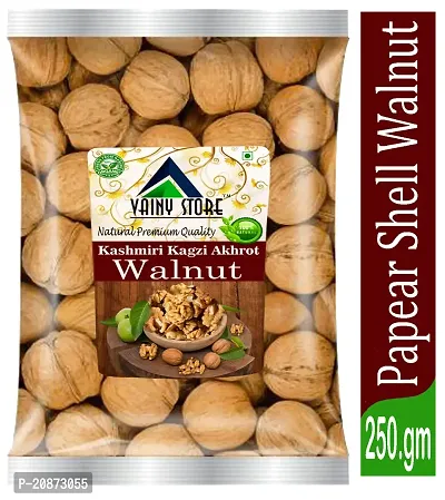 Natura 250 gm Sabut Akhrot Dry Fruits Walnuts Akhrot Paper Shell Walnut Kashmiri Walnut Inshell Akhrot High in Protein  Iron | Low Calorie Nut | Healthy  Delicious Very Soft Shell Dry Fruits-thumb0