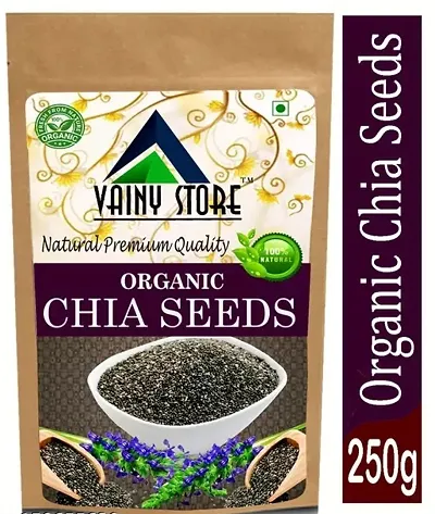 Raw Unroasted Chia Seeds for eating with Omega 3 and Fiber for Weight Loss management( 250 Gram)