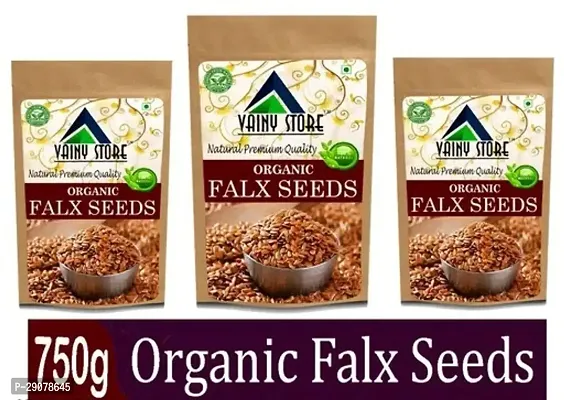 Organic Raw Unroasted Flax Seeds for Eating Rich with Fiber for Weight Management -(750 G)