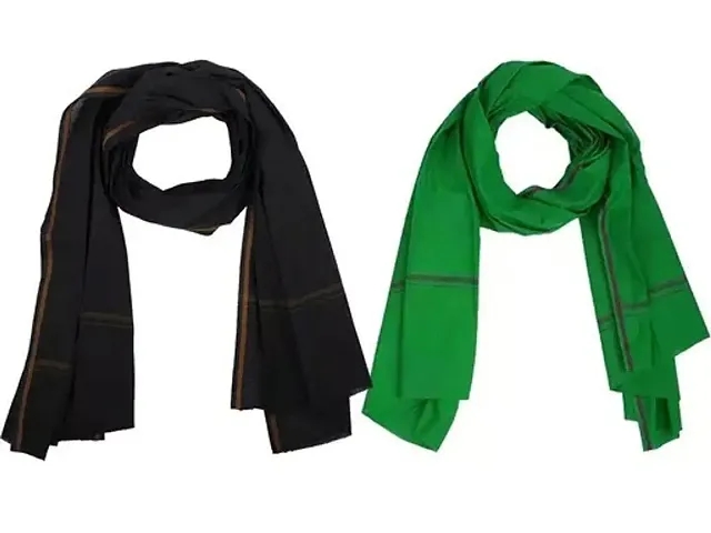 Cotton Bath Towel Soft and Comfortable for Men Stylish Face Gamcha in Black  Green Colour Size 30*66 inch (2)