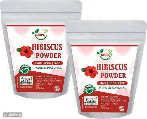 DHPL ORGANIC HIBISCUS POWDER FOR FACE AND HAIR|PACK OF 2|EACH PACK 50 GM|100% ORGANIC