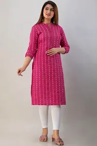 Pembe Presents Women's Designer Kantha Kurti Straight Regular Fit Kurti (Large, Pink)-thumb4