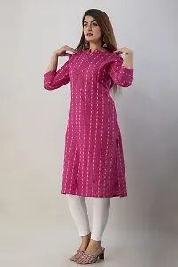 Pembe Presents Women's Designer Kantha Kurti Straight Regular Fit Kurti (Large, Pink)-thumb3