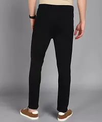 Comfortable Black Cotton Spandex Mid-Rise Jeans For Men-thumb1