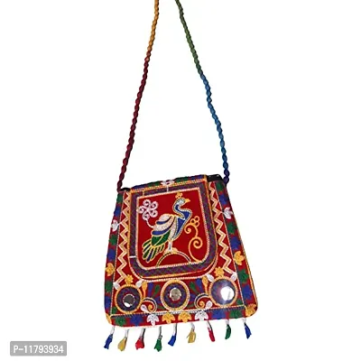 Stylish Velvet Embroidered Handicraft Sling Bags For Women-thumb0