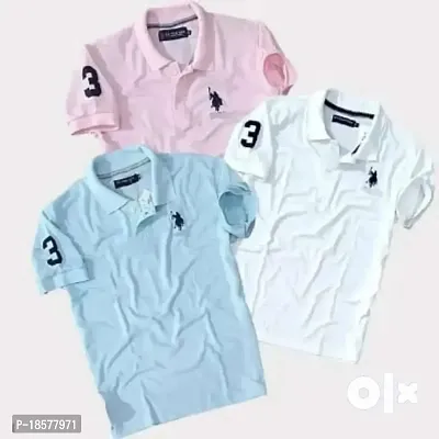 Polo T shirts with logo combo- 3 Pieces-thumb0