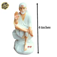 OM SAI Shirdi Saibaba Italian Marble Dust Ashirwad Murti for Home and Office Decor Used in Mandir - 6 inch-thumb3