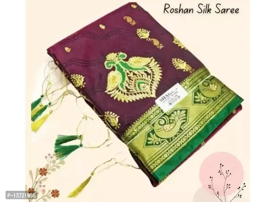 Fancy Satin Silk Saree with Blouse Piece for Women