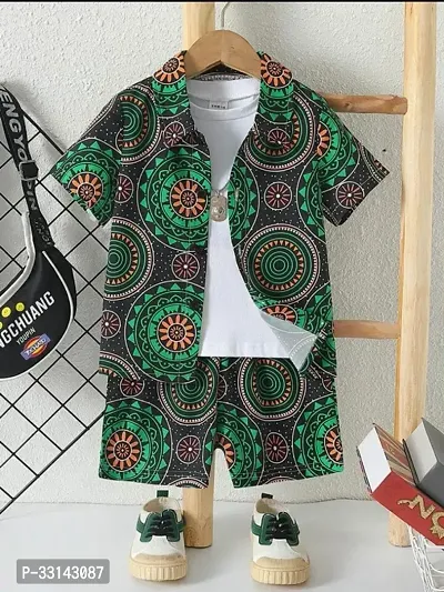 Fabulous Cotton Printed Shirts with Shorts For Boys