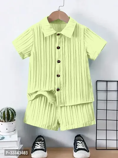 Fabulous Cotton Striped Shirts with Shorts For Boys