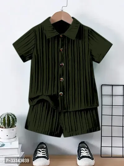 Fabulous Cotton Striped Shirts with Shorts For Boys