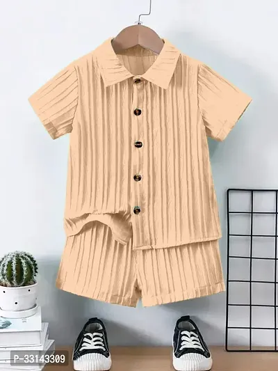 Fabulous Cotton Striped Shirts with Shorts For Boys-thumb0