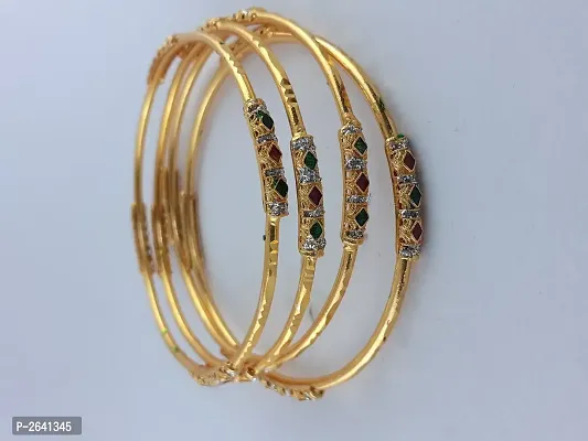 gold plated beautiful four bangles set-thumb0