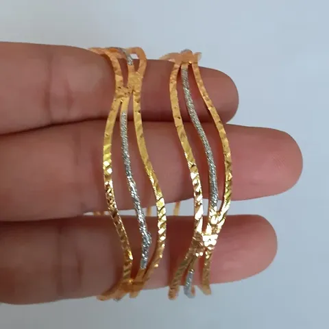 Gold Plated Alloy Pair Bangles for Women