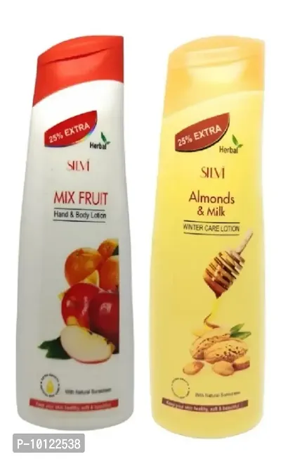 SILVI COMBO OF 2 MIX FRUIT AND ALMOND MILK 100 ML EACH BODY LOTION-thumb0