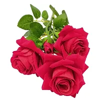 Generic Artificial Rose Flower Bunch (Red, Bunch Of 4 Roses And 1 Bud)(Artificial Flora, 1.00)-thumb2