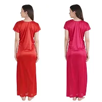 Trendy Satin Half Sleeves Women's Nightdress Nighty Pack of 2-thumb1