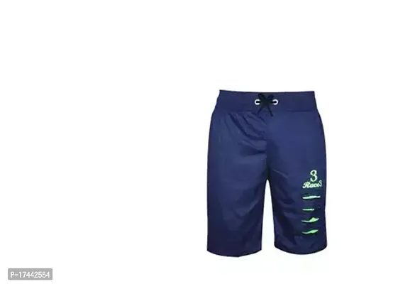 Comfortable Navy Blue Cotton Regular Shorts For Men-thumb0