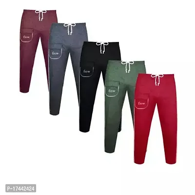 Stylish  Multicoloured Cotton Trousers For Boys Pack Of 5-thumb0