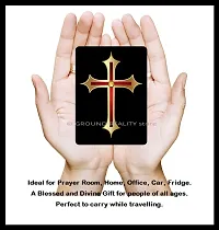 LADY HAWK Jesus Holy Cross Miniature Painting with magnetic backing. A Divine Gift for The Lord's Blessing. Directly sticks to any Metal Surface. Size 10x7cms Jesus Photo Frame Model Series - (G142)-thumb2