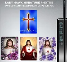 LADY HAWK Jesus Holy Cross Miniature Painting with magnetic backing. A Divine Gift for The Lord's Blessing. Directly sticks to any Metal Surface. Size 10x7cms Jesus Photo Frame Model Series - (G133)-thumb4