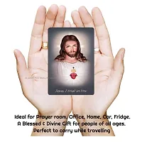 LADY HAWK Jesus Christ Photo Miniature Painting with magnetic backing. A Divine Gift for The Lord's Blessing. Directly sticks to any Metal Surface. Size 10x7cms Jesus Photo Frame Model Series (G348)-thumb3