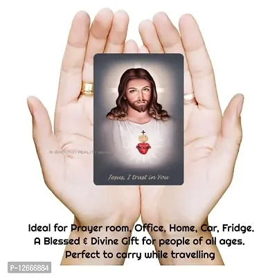 LADY HAWK Jesus Christ Photo Miniature Painting with magnetic backing. A Divine Gift for The Lord's Blessing. Directly sticks to any Metal Surface. Size 10x7cms Jesus Photo Frame Model Series (G348)-thumb4