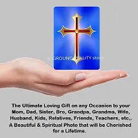 LADY HAWK Jesus Holy Cross Miniature Painting with magnetic backing. A Divine Gift for The Lord's Blessing. Directly sticks to any Metal Surface. Size 10x7cms Jesus Photo Frame Model Series - (G133)-thumb1