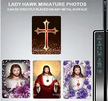 LADY HAWK Jesus Holy Cross Miniature Painting with magnetic backing. A Divine Gift for The Lord's Blessing. Directly sticks to any Metal Surface. Size 10x7cms Jesus Photo Frame Model Series - (G144)-thumb4