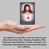 LADY HAWK Jesus Christ Photo Miniature Painting with magnetic backing. A Divine Gift for The Lord's Blessing. Directly sticks to any Metal Surface. Size 10x7cms Jesus Photo Frame Model Series (G348)-thumb1