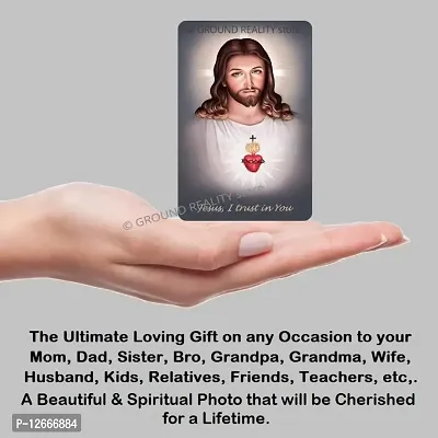 LADY HAWK Jesus Christ Photo Miniature Painting with magnetic backing. A Divine Gift for The Lord's Blessing. Directly sticks to any Metal Surface. Size 10x7cms Jesus Photo Frame Model Series (G348)-thumb2