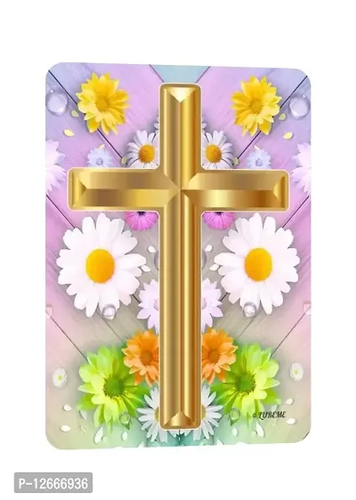 LADY HAWK Jesus Holy Cross Miniature Painting with magnetic backing. A Divine Gift for The Lord's Blessing. Directly sticks to any Metal Surface. Size 10x7cms Jesus Photo Frame Model Series - (G378)